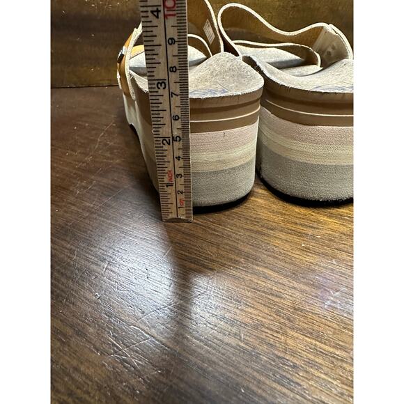 Reef Women 8 Cushion Neutral Tan Comfort Sandals Platform Double Strap Beachy - Picture 8 of 9